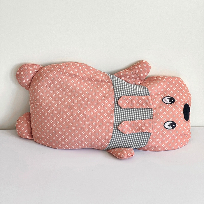 91家纺网 家纺一手货源 找家纺 亦帆枕芯 2025新款全棉纱布全荞麦壳枕小狗旺财成人学生儿童枕芯加枕套 旺财-粉 30x50cm苦荞款/对