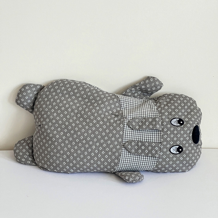 91家纺网 家纺一手货源 找家纺 亦帆枕芯 2025新款全棉纱布全荞麦壳枕小狗旺财成人学生儿童枕芯加枕套 旺财-灰 30x50cm苦荞款/对