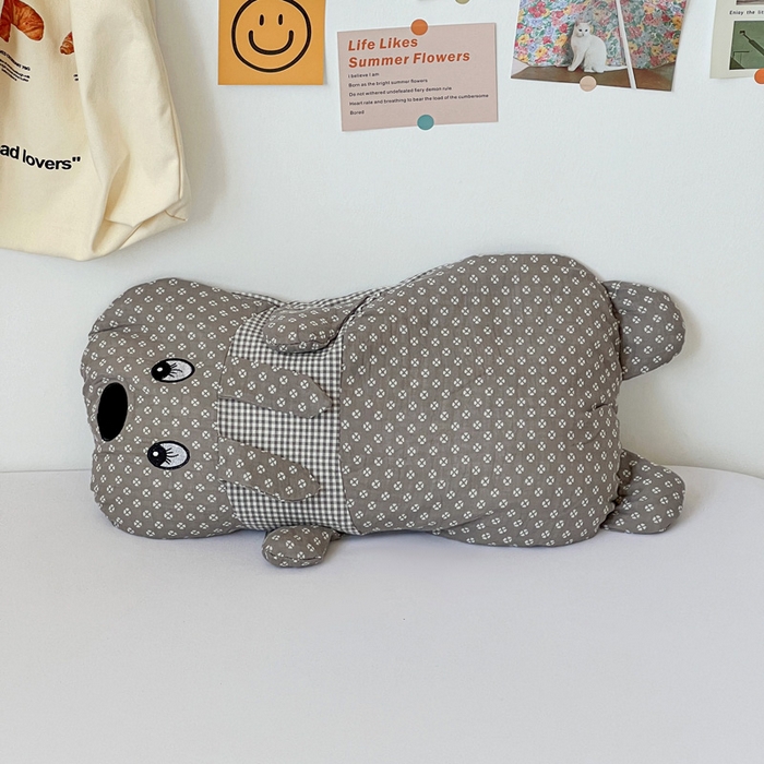 91家纺网 家纺一手货源 找家纺 亦帆枕芯 2025新款全棉纱布全荞麦壳枕小狗旺财成人学生儿童枕芯加枕套 旺财-灰 30x50cm苦荞款/对