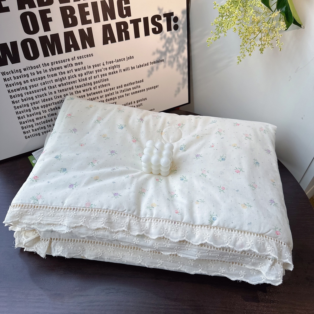 91家纺网 家纺一手货源 找家纺 （总）麦伦家居 2025新款全棉双层纱镂空花边夏被夏凉被空调被-系列二