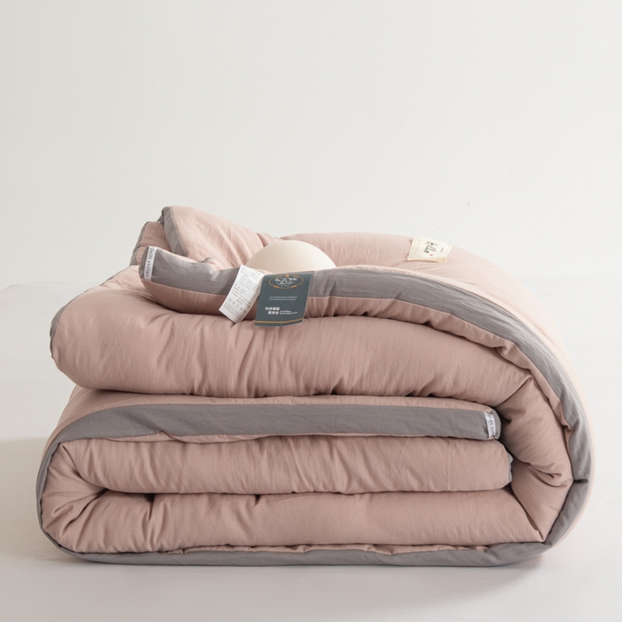 91家纺网 家纺一手货源 找家纺 森林人 2025新款A类水洗棉立体纤维被夏被春秋被冬被被子被芯 立体-卡其灰