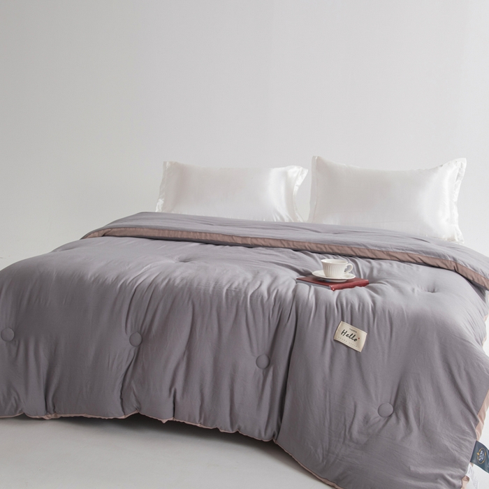 91家纺网 家纺一手货源 找家纺 森林人 2025新款A类水洗棉立体纤维被夏被春秋被冬被被子被芯 立体-深灰