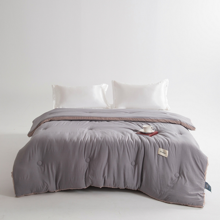 91家纺网 家纺一手货源 找家纺 森林人 2025新款A类水洗棉立体纤维被夏被春秋被冬被被子被芯 立体-深灰