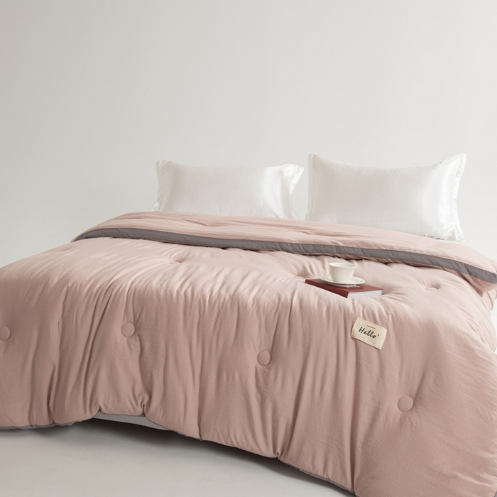 91家纺网 家纺一手货源 找家纺 森林人 2025新款A类水洗棉立体纤维被夏被春秋被冬被被子被芯 立体-卡其灰