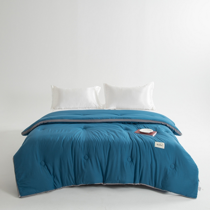 91家纺网 家纺一手货源 找家纺 森林人 2025新款A类水洗棉立体纤维被夏被春秋被冬被被子被芯 立体-宾利蓝