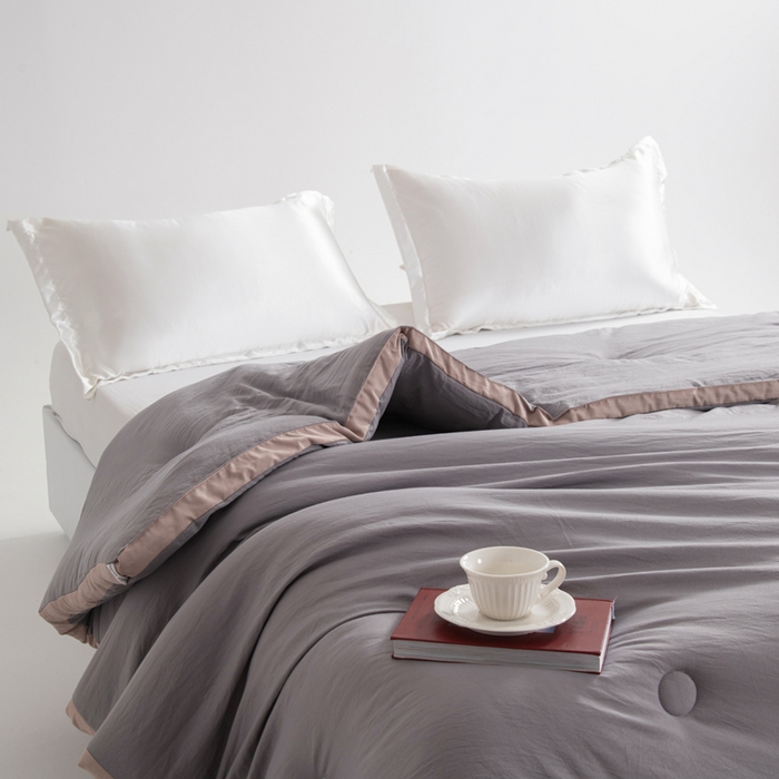 91家纺网 家纺一手货源 找家纺 森林人 2025新款A类水洗棉立体纤维被夏被春秋被冬被被子被芯 立体-深灰