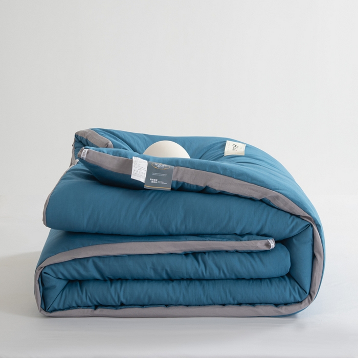 91家纺网 家纺一手货源 找家纺 森林人 2025新款A类水洗棉立体纤维被夏被春秋被冬被被子被芯 立体-宾利蓝