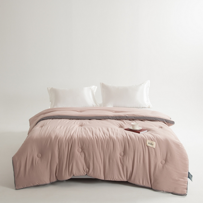 91家纺网 家纺一手货源 找家纺 森林人 2025新款A类水洗棉立体纤维被夏被春秋被冬被被子被芯 立体-卡其灰