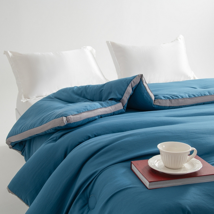 91家纺网 家纺一手货源 找家纺 森林人 2025新款A类水洗棉立体纤维被夏被春秋被冬被被子被芯 立体-宾利蓝