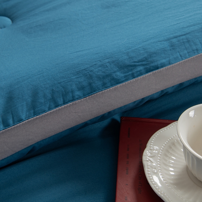 91家纺网 家纺一手货源 找家纺 森林人 2025新款A类水洗棉立体纤维被夏被春秋被冬被被子被芯 立体-宾利蓝