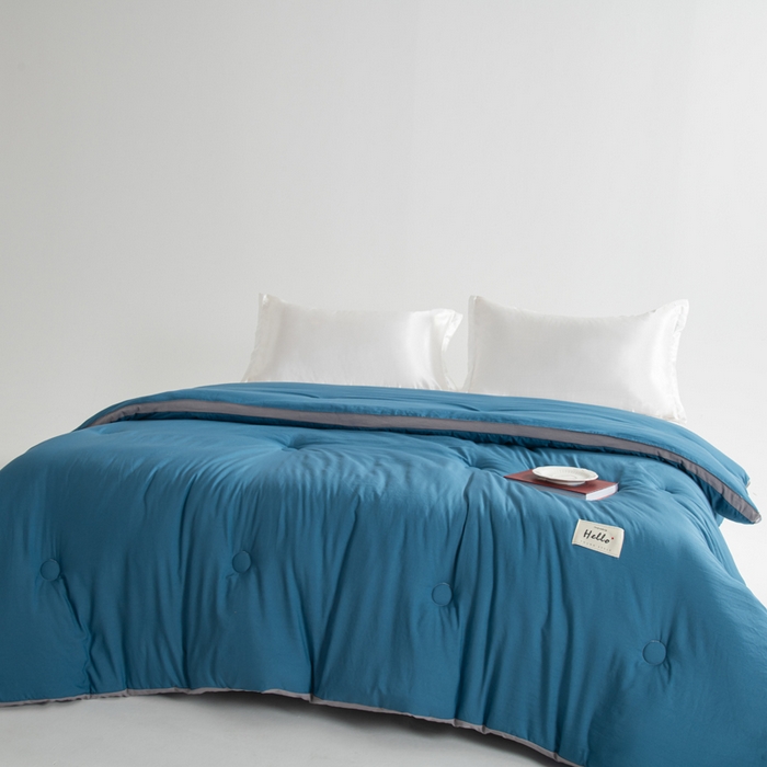 91家纺网 家纺一手货源 找家纺 森林人 2025新款A类水洗棉立体纤维被夏被春秋被冬被被子被芯 立体-宾利蓝