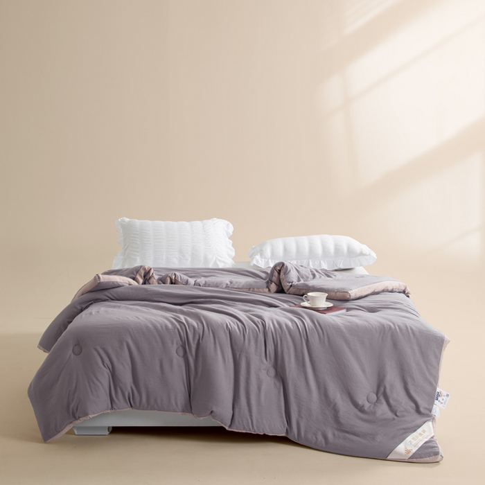 91家纺网 家纺一手货源 找家纺 森林人 2025新款A类水洗棉立体大豆纤维被夏被春秋被冬被被子被芯 立体-绅士灰