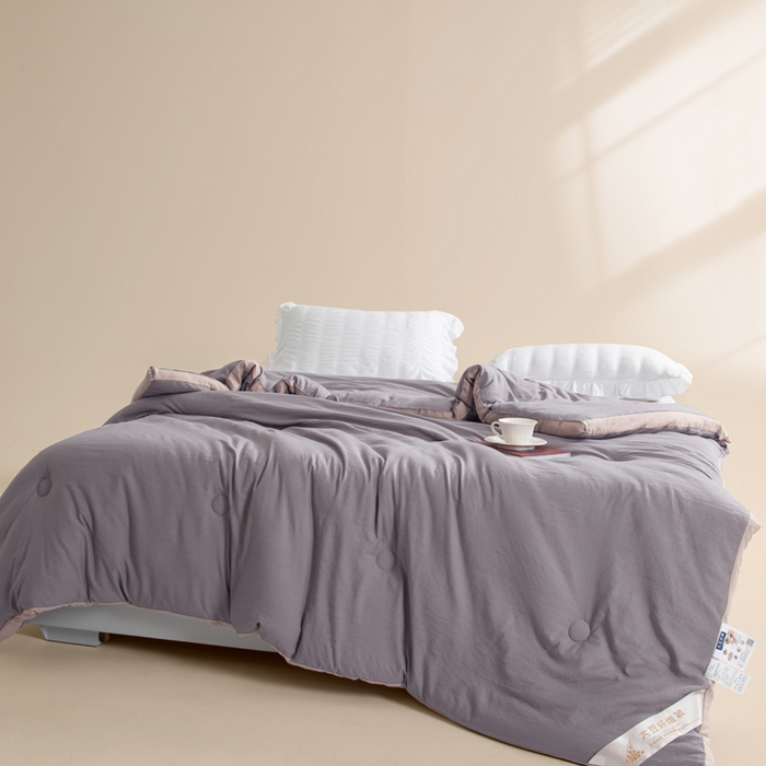 91家纺网 家纺一手货源 找家纺 森林人 2025新款A类水洗棉立体大豆纤维被夏被春秋被冬被被子被芯 立体-绅士灰