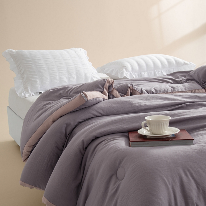 91家纺网 家纺一手货源 找家纺 森林人 2025新款A类水洗棉立体大豆纤维被夏被春秋被冬被被子被芯 立体-绅士灰