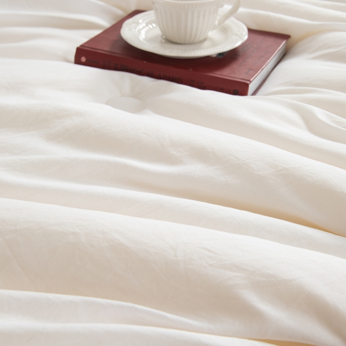 91家纺网 家纺一手货源 找家纺 森林人 2025新款A类水洗棉立体大豆纤维被夏被春秋被冬被被子被芯 立体-珍珠白