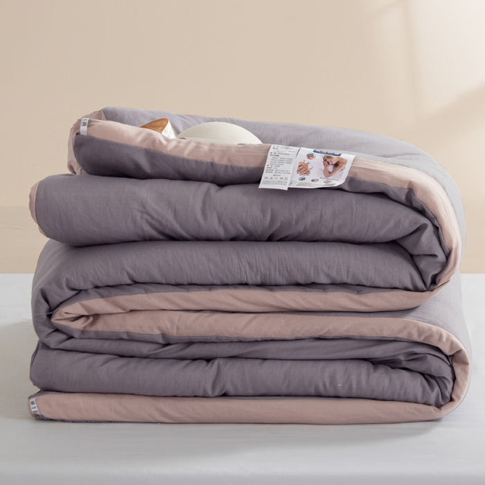 91家纺网 家纺一手货源 找家纺 森林人 2025新款A类水洗棉立体大豆纤维被夏被春秋被冬被被子被芯 立体-绅士灰