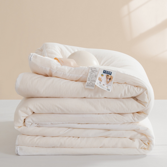 91家纺网 家纺一手货源 找家纺 森林人 2025新款A类水洗棉立体大豆纤维被夏被春秋被冬被被子被芯 立体-珍珠白
