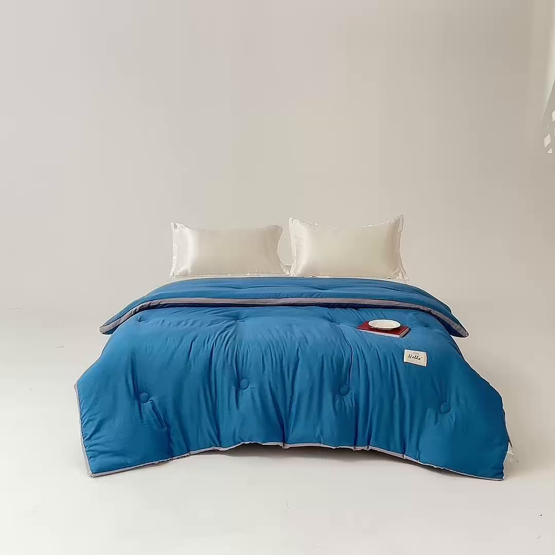 91家纺网 家纺一手货源 找家纺 森林人 2025新款A类水洗棉立体纤维被夏被春秋被冬被被子被芯 立体-宾利蓝