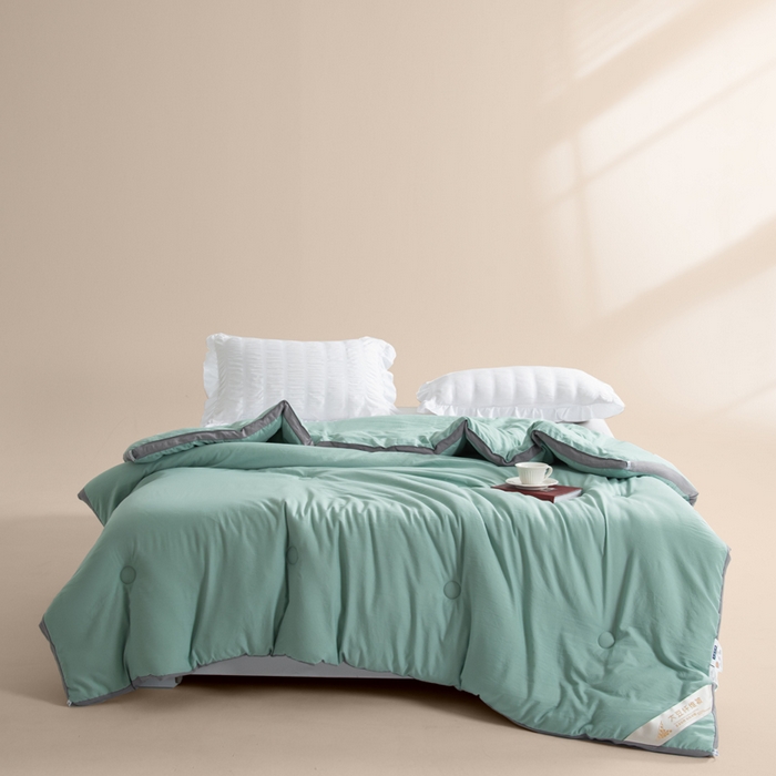 91家纺网 家纺一手货源 找家纺 森林人 2025新款A类水洗棉立体大豆纤维被夏被春秋被冬被被子被芯 立体-薄荷绿