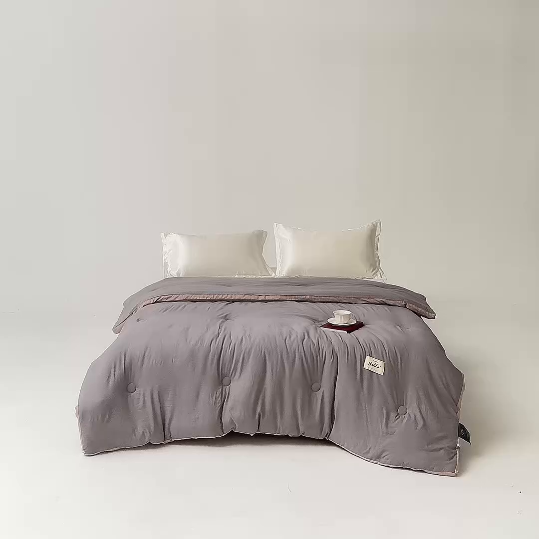 91家纺网 家纺一手货源 找家纺 森林人 2025新款A类水洗棉立体纤维被夏被春秋被冬被被子被芯 立体-深灰