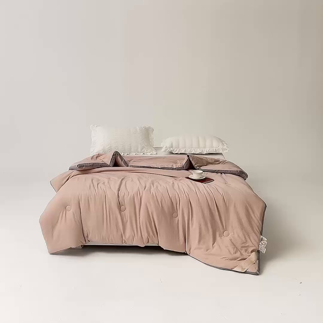 91家纺网 家纺一手货源 找家纺 森林人 2025新款A类水洗棉立体大豆纤维被夏被春秋被冬被被子被芯 立体-卡其