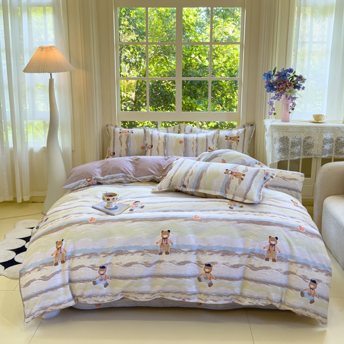 91家纺网 家纺一手货源 找家纺 （总）佑佳家纺 2025年新款铂金棉芦荟棉学生三件套四件套 单被套 单枕套「支持定做各种尺寸」