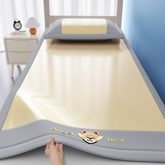 眠多宝 2025新款凉感冰丝席凉席-欢乐熊 柠檬黄