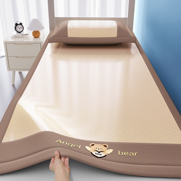 眠多宝 2025新款凉感冰丝席凉席-欢乐熊 素雅咖