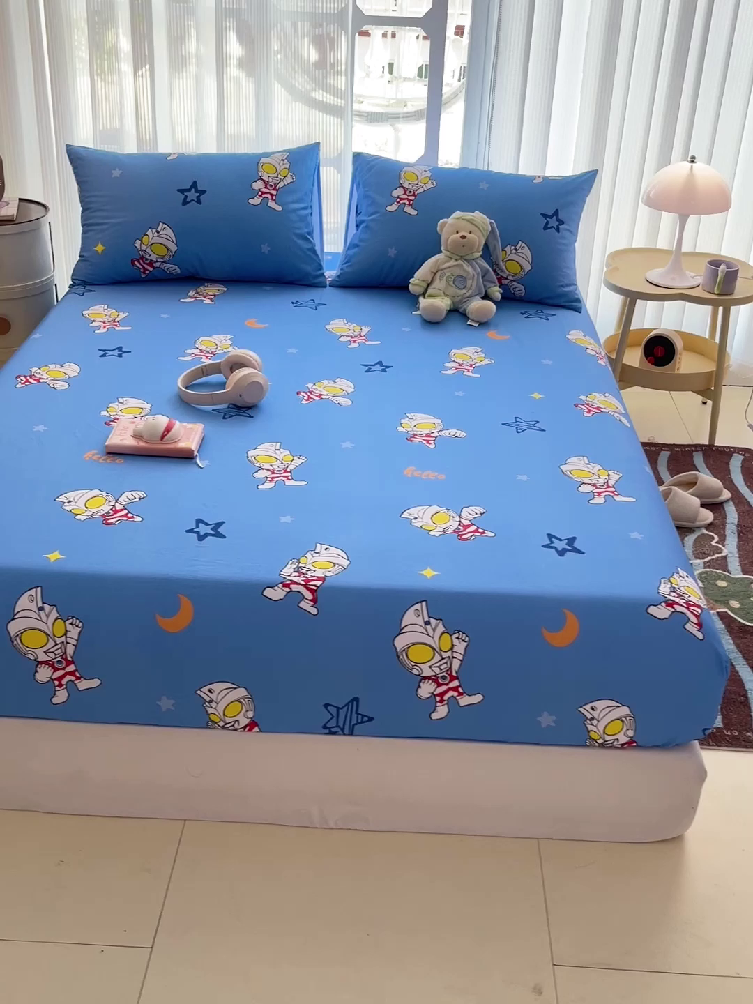 91家纺网 家纺一手货源 找家纺 （总）名兮家居 2025新款全棉纯棉13372经典奥特曼-三丽鸥成人床床笠单件单床笠【含防伪标】