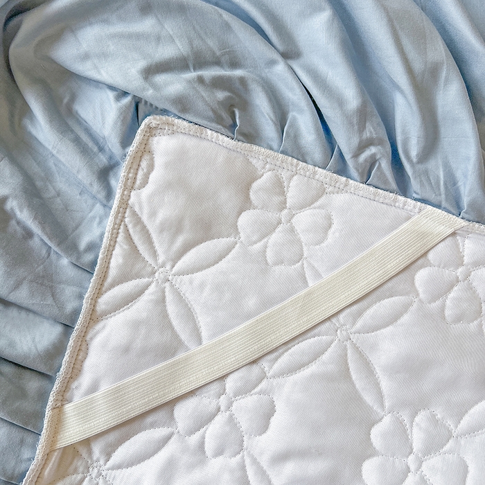 91家纺网 家纺一手货源 找家纺 网红馆 2025新款蕾丝花边全棉床裙四件套晨暮花间系列 雾蓝