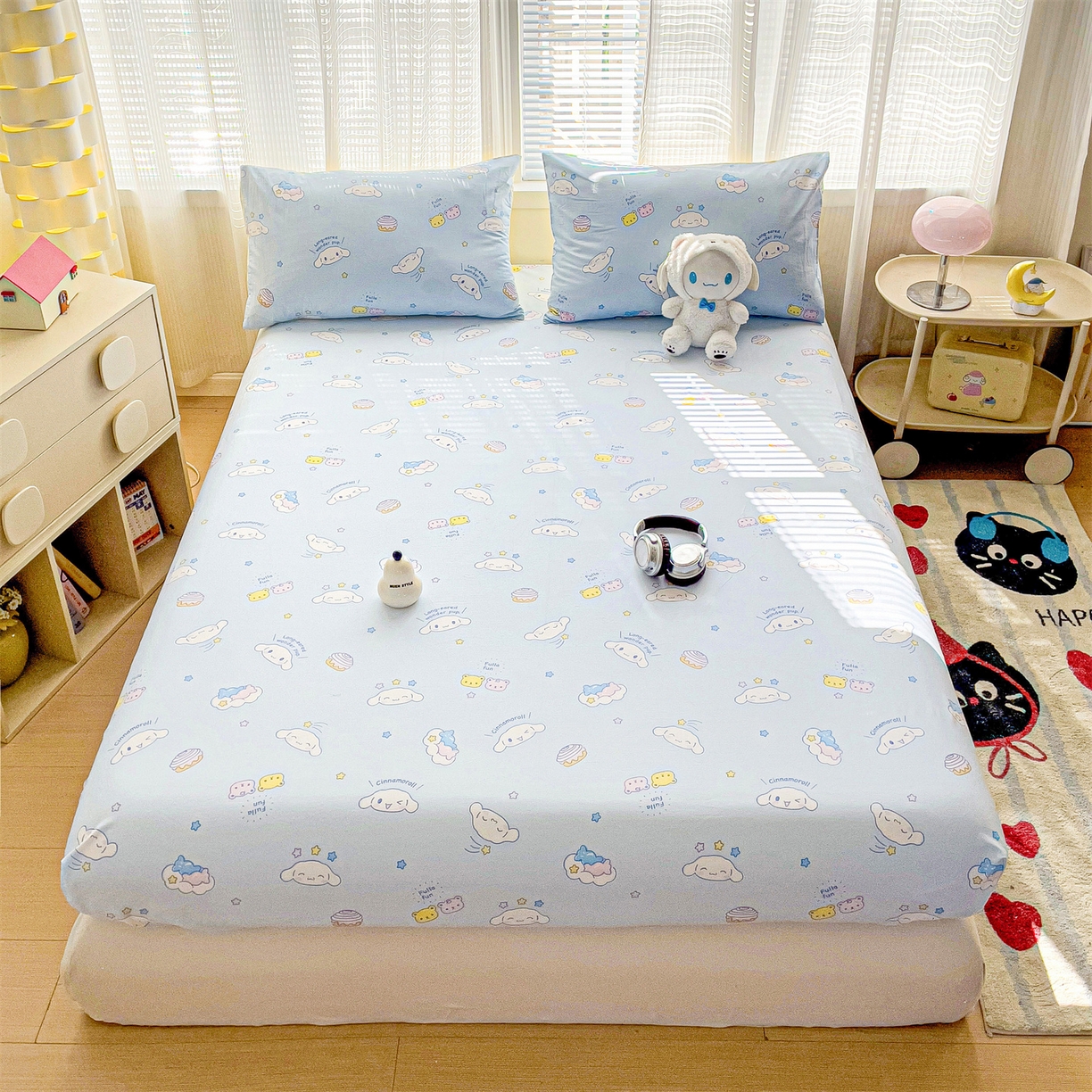 91家纺网 家纺一手货源 找家纺 名兮家居 2025新款全棉纯棉13372经典奥特曼-三丽鸥成人床床笠单件单床笠【含防伪标】 蛋糕玉桂狗