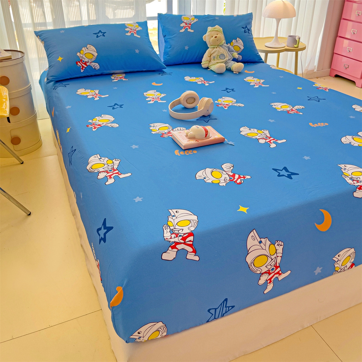 91家纺网 家纺一手货源 找家纺 名兮家居 2025新款全棉纯棉13372经典奥特曼-三丽鸥成人床床笠单件单床笠【含防伪标】 艾斯奥特曼