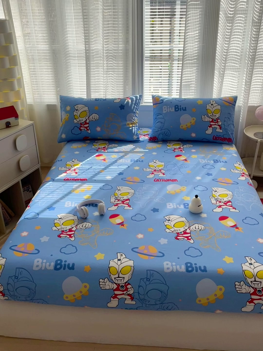 91家纺网 家纺一手货源 找家纺 名兮家居 2025新款全棉纯棉13372经典奥特曼-三丽鸥成人床床笠单件单床笠【含防伪标】 光线王子