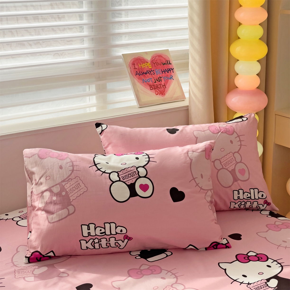 91家纺网 家纺一手货源 找家纺 名兮家居 2025新款全棉纯棉13372经典奥特曼-三丽鸥成人床床笠单件单床笠【含防伪标】 爱心kt