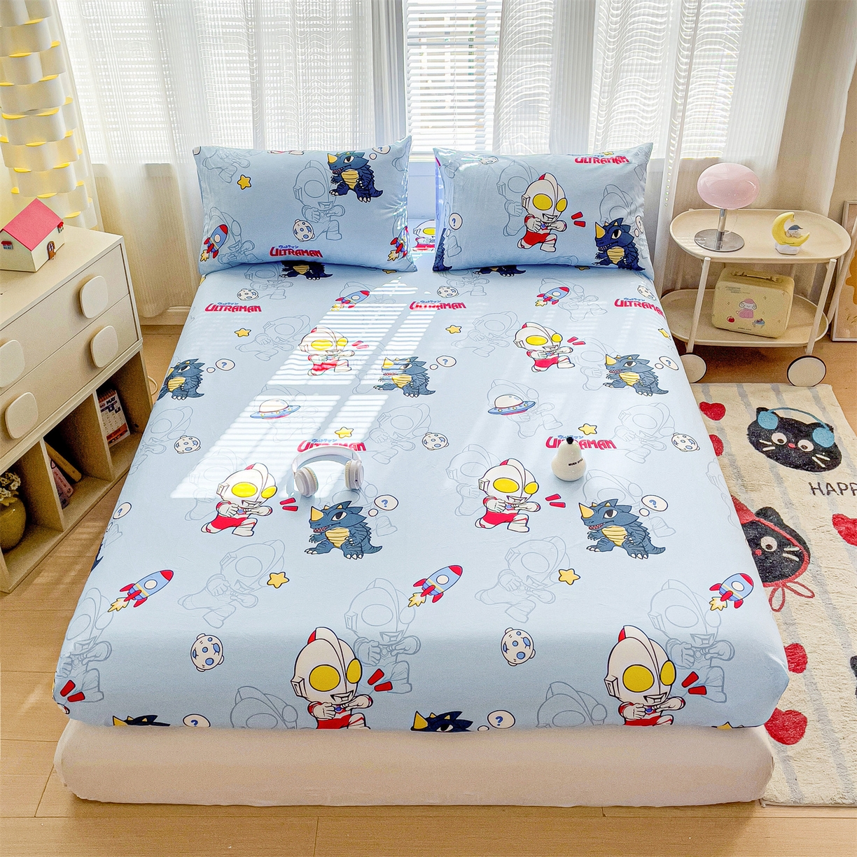 名兮家居 2025新款全棉纯棉13372经典奥特曼-三丽鸥成人床床笠单件单床笠【含防伪标】 奥特勇士