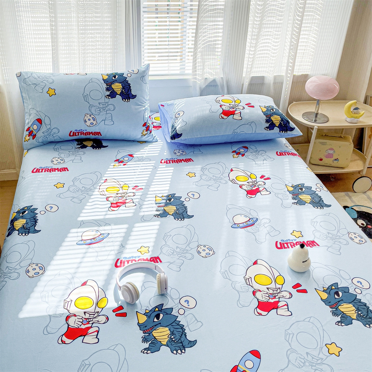 91家纺网 家纺一手货源 找家纺 名兮家居 2025新款全棉纯棉13372经典奥特曼-三丽鸥成人床床笠单件单床笠【含防伪标】 奥特勇士