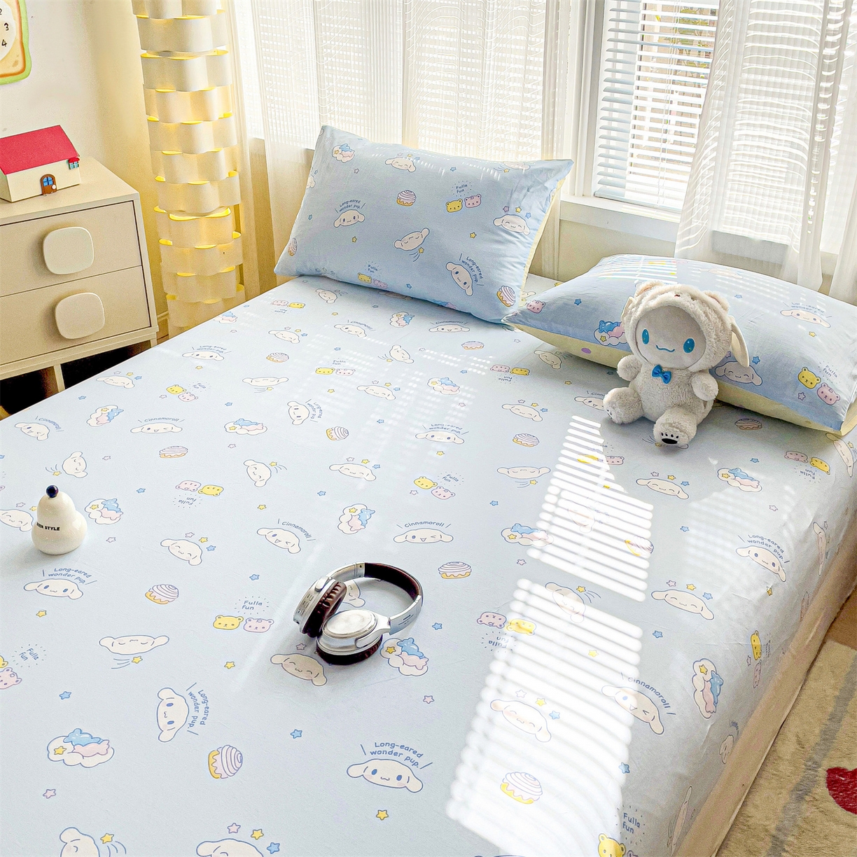 91家纺网 家纺一手货源 找家纺 名兮家居 2025新款全棉纯棉13372经典奥特曼-三丽鸥成人床床笠单件单床笠【含防伪标】 蛋糕玉桂狗