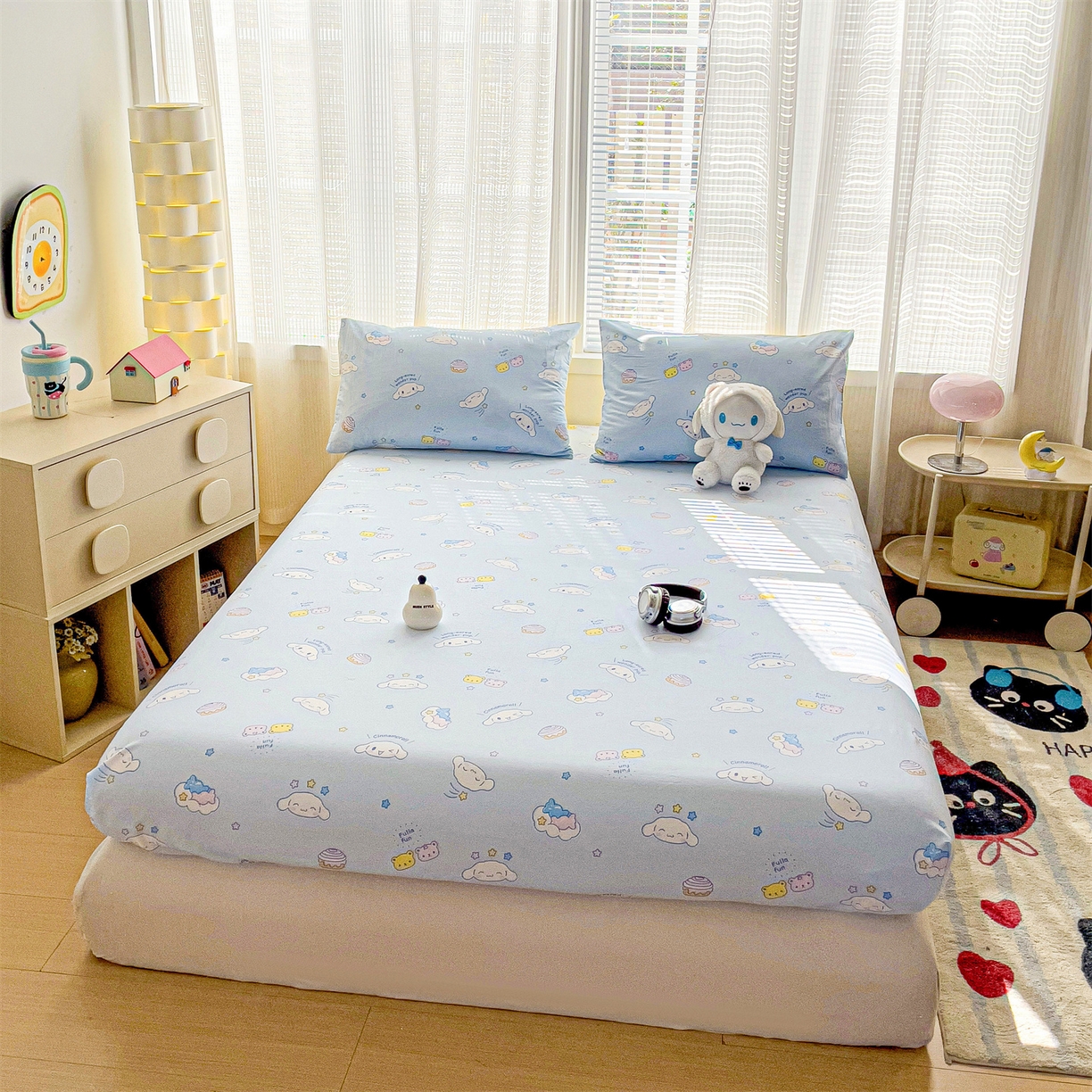 91家纺网 家纺一手货源 找家纺 名兮家居 2025新款全棉纯棉13372经典奥特曼-三丽鸥成人床床笠单件单床笠【含防伪标】 蛋糕玉桂狗