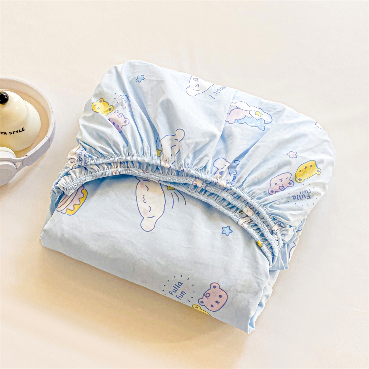 91家纺网 家纺一手货源 找家纺 名兮家居 2025新款全棉纯棉13372经典奥特曼-三丽鸥成人床床笠单件单床笠【含防伪标】 蛋糕玉桂狗