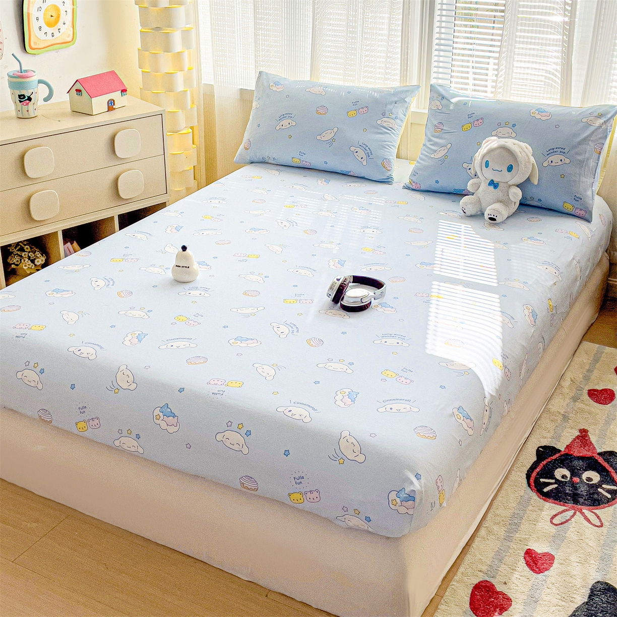 91家纺网 家纺一手货源 找家纺 名兮家居 2025新款全棉纯棉13372经典奥特曼-三丽鸥成人床床笠单件单床笠【含防伪标】 蛋糕玉桂狗