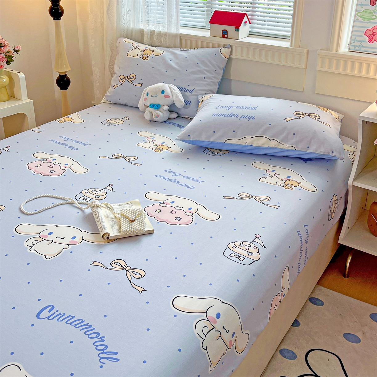 91家纺网 家纺一手货源 找家纺 名兮家居 2025新款全棉纯棉13372经典奥特曼-三丽鸥成人床床笠单件单床笠【含防伪标】 点点玉桂狗