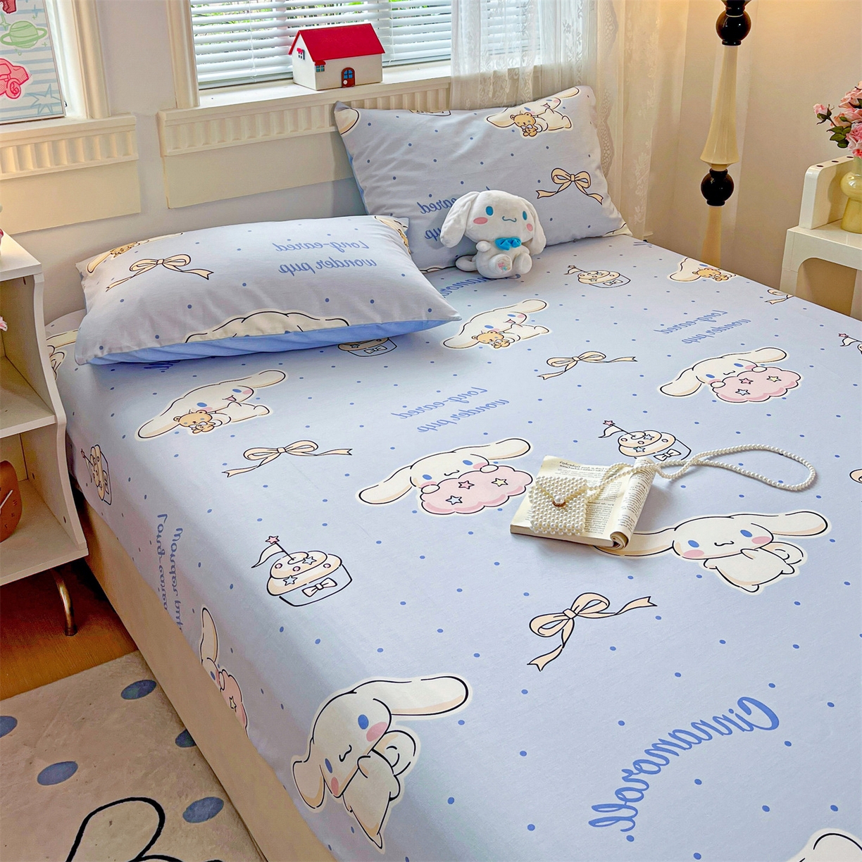 91家纺网 家纺一手货源 找家纺 名兮家居 2025新款全棉纯棉13372经典奥特曼-三丽鸥成人床床笠单件单床笠【含防伪标】 点点玉桂狗