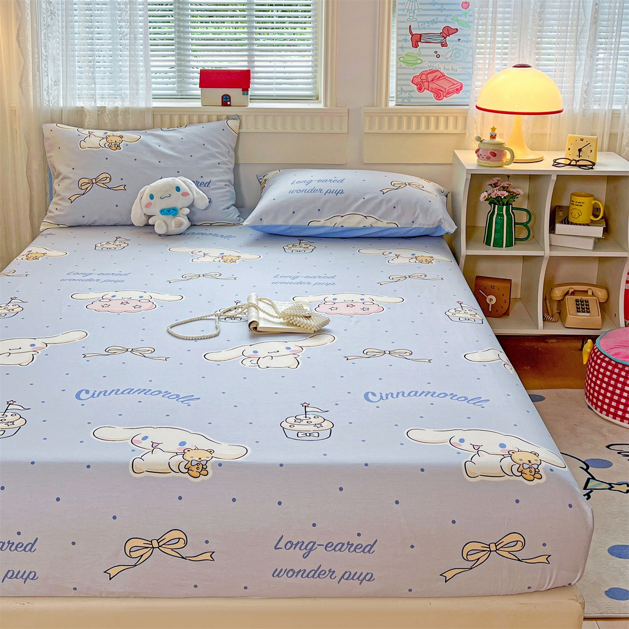 91家纺网 家纺一手货源 找家纺 名兮家居 2025新款全棉纯棉13372经典奥特曼-三丽鸥成人床床笠单件单床笠【含防伪标】 点点玉桂狗