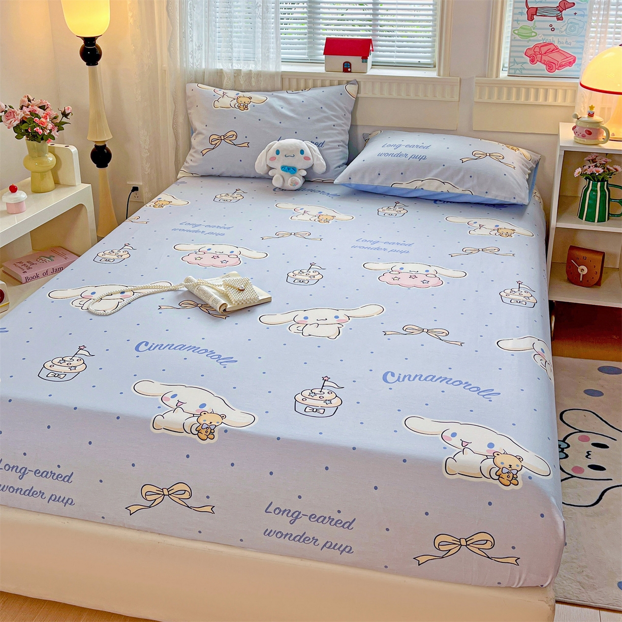 91家纺网 家纺一手货源 找家纺 名兮家居 2025新款全棉纯棉13372经典奥特曼-三丽鸥成人床床笠单件单床笠【含防伪标】 点点玉桂狗