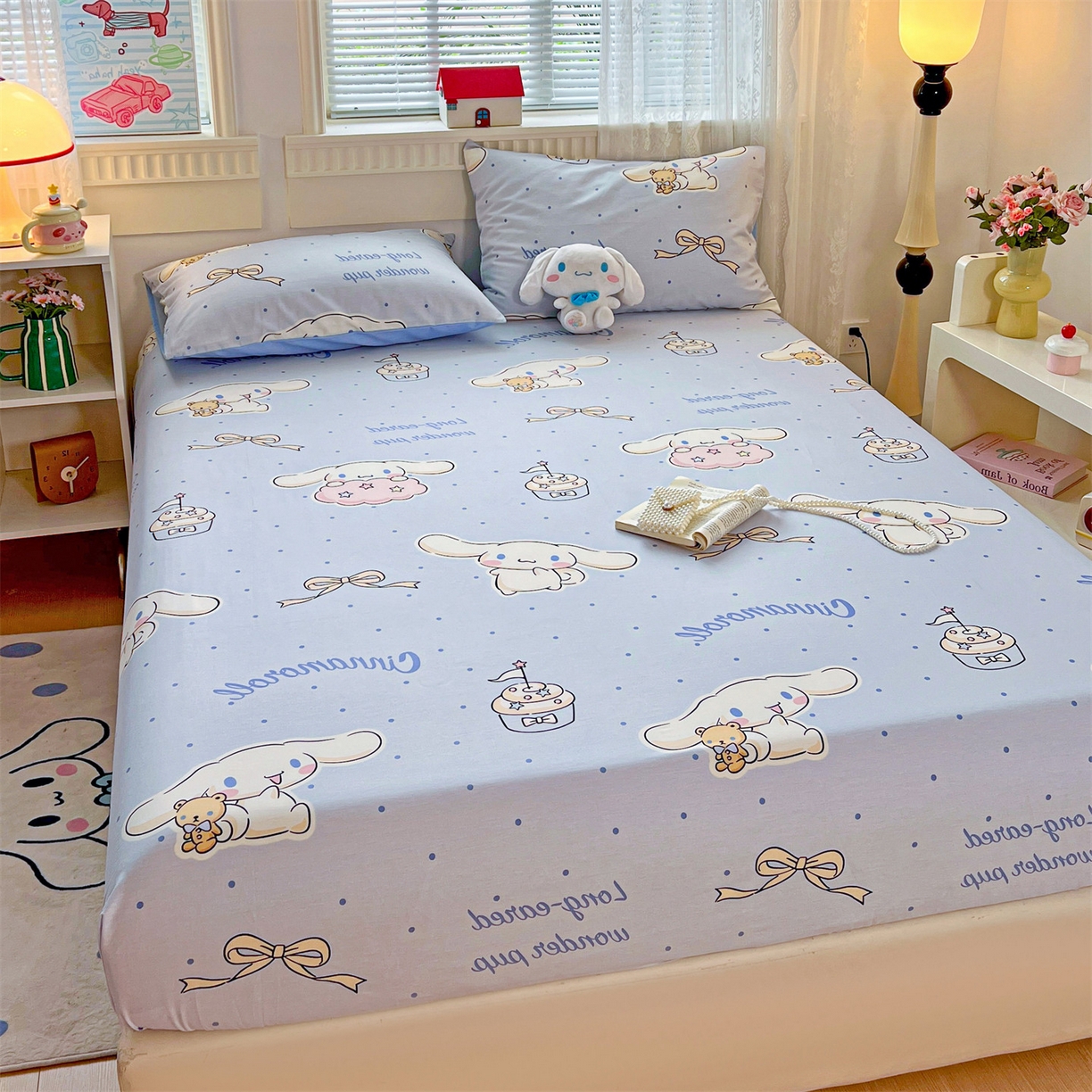 91家纺网 家纺一手货源 找家纺 名兮家居 2025新款全棉纯棉13372经典奥特曼-三丽鸥成人床床笠单件单床笠【含防伪标】 点点玉桂狗