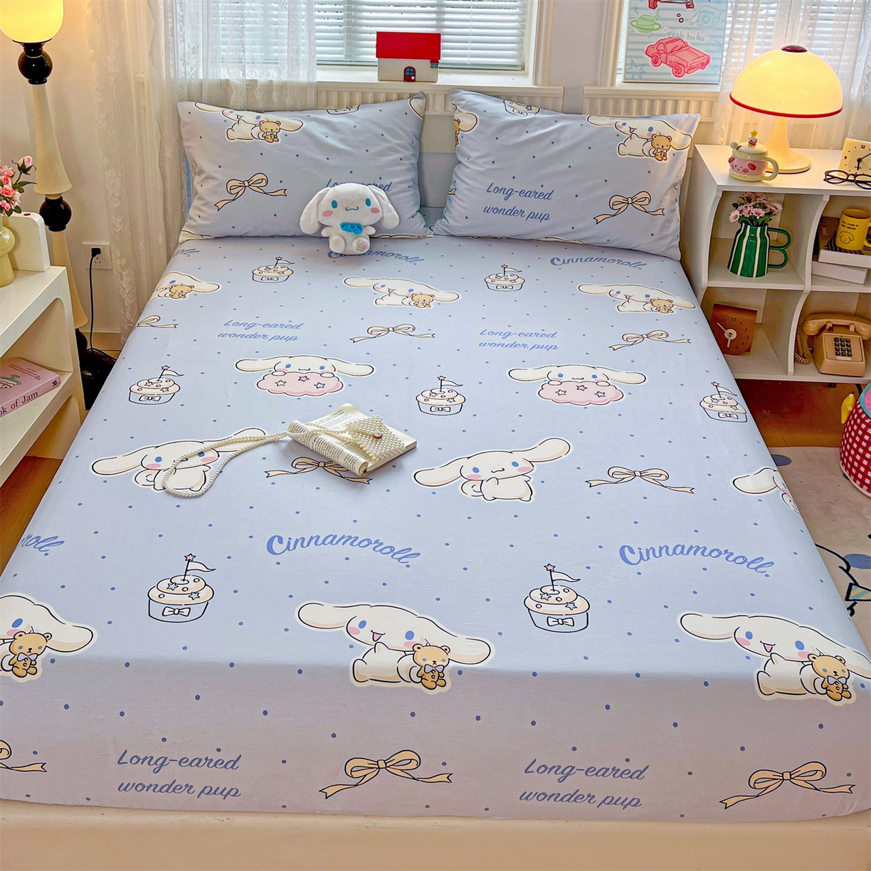 91家纺网 家纺一手货源 找家纺 名兮家居 2025新款全棉纯棉13372经典奥特曼-三丽鸥成人床床笠单件单床笠【含防伪标】 点点玉桂狗