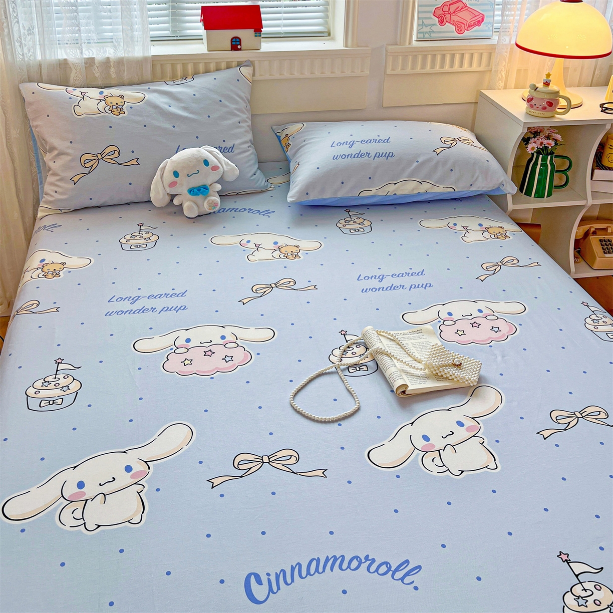 91家纺网 家纺一手货源 找家纺 名兮家居 2025新款全棉纯棉13372经典奥特曼-三丽鸥成人床床笠单件单床笠【含防伪标】 点点玉桂狗