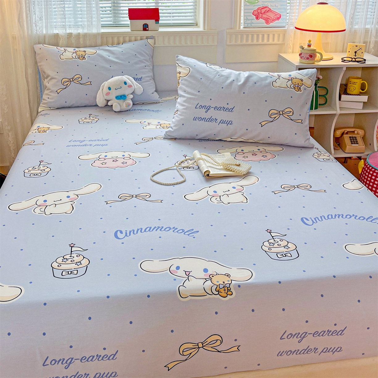 91家纺网 家纺一手货源 找家纺 名兮家居 2025新款全棉纯棉13372经典奥特曼-三丽鸥成人床床笠单件单床笠【含防伪标】 点点玉桂狗