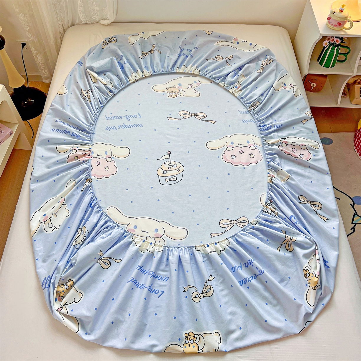 91家纺网 家纺一手货源 找家纺 名兮家居 2025新款全棉纯棉13372经典奥特曼-三丽鸥成人床床笠单件单床笠【含防伪标】 点点玉桂狗