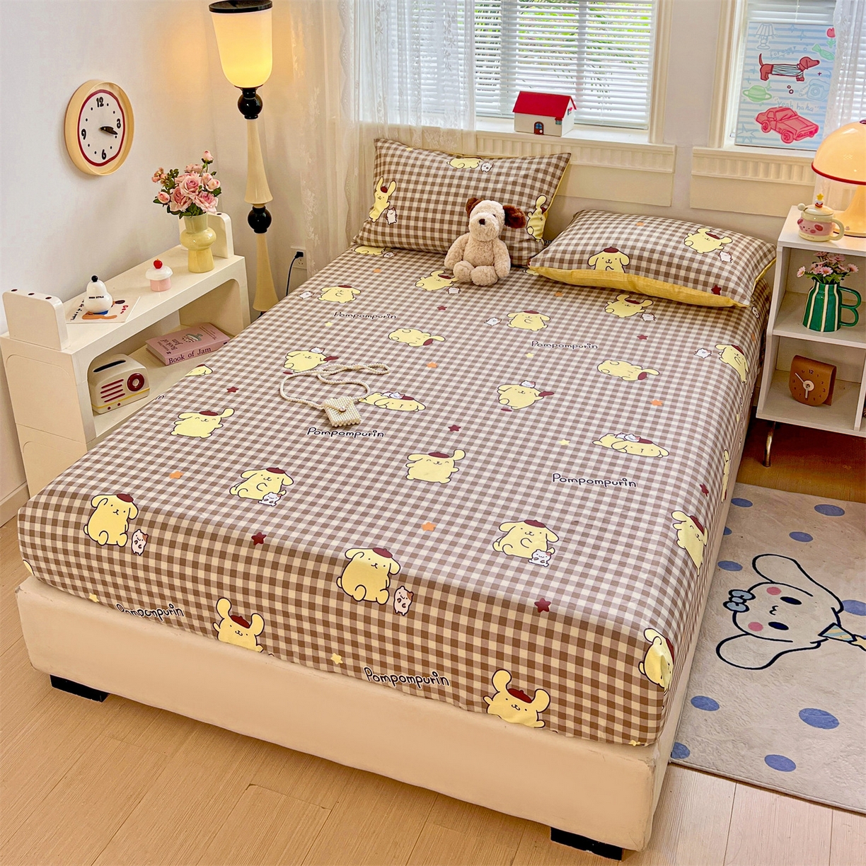 91家纺网 家纺一手货源 找家纺 名兮家居 2025新款全棉纯棉13372经典奥特曼-三丽鸥成人床床笠单件单床笠【含防伪标】 焦糖布丁狗